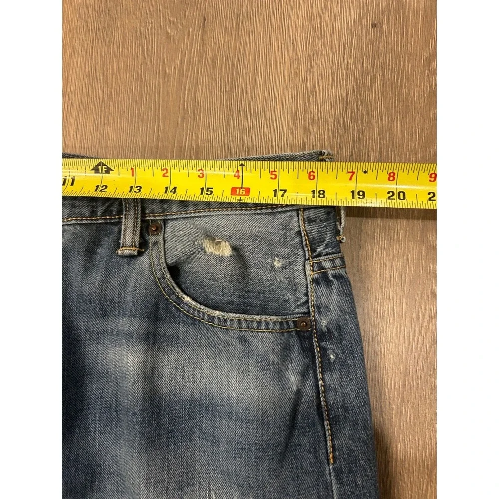 Levis 569 Loose Straight‎ Leg Distressed Blue Denim Jeans Mens 36x30 00569-0282